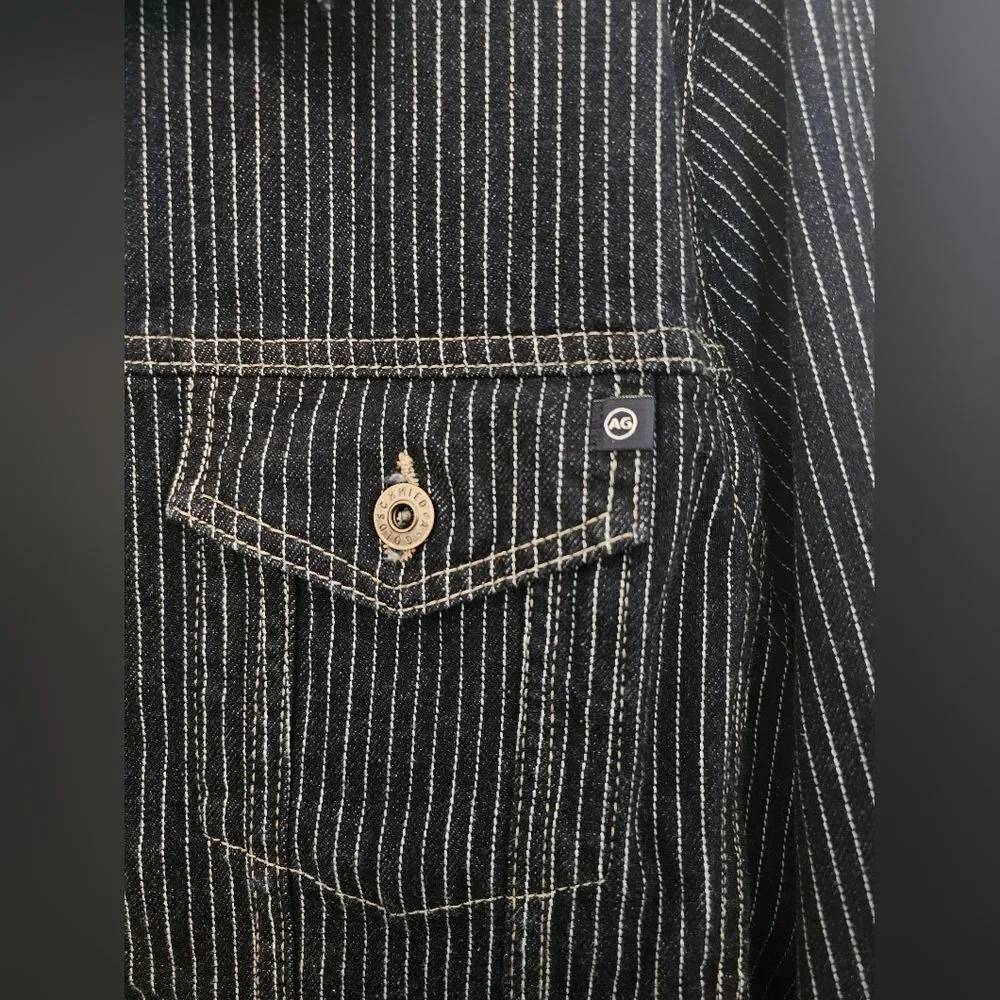 Mens AG Striped Denim Jacket